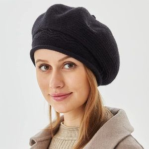 Wool Blend Beret Knitted Lined